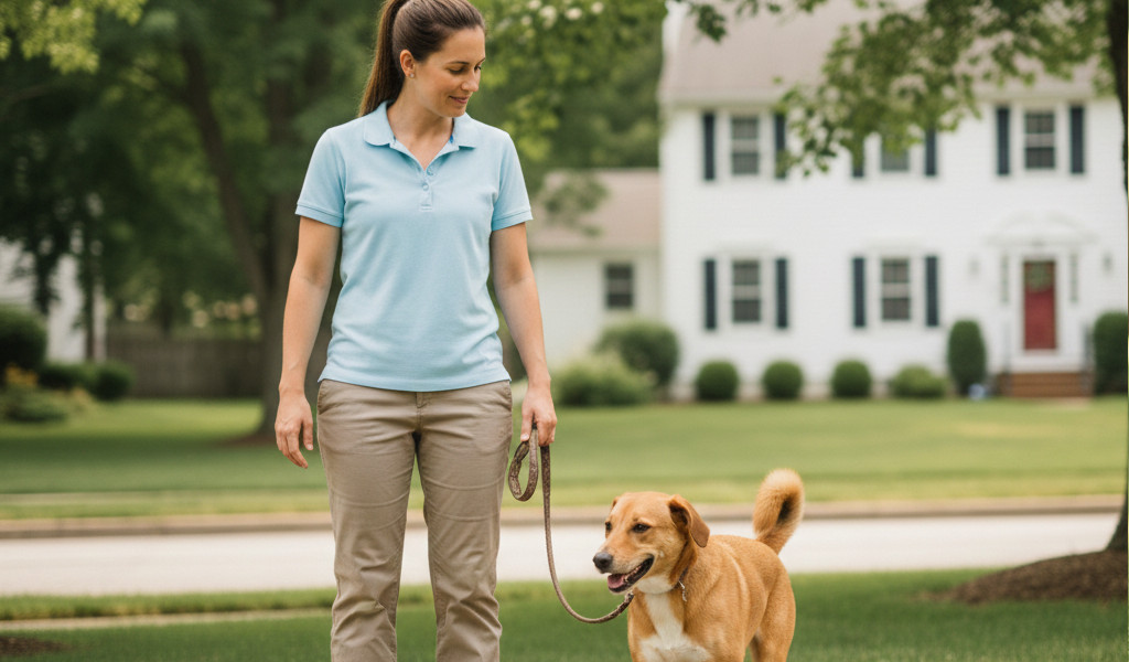 Trainer working with dog using positive reinforcement methods