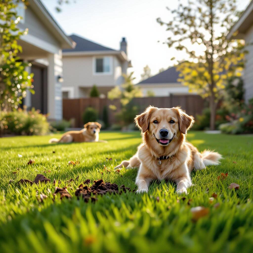Clean backyard after professional pet waste removal